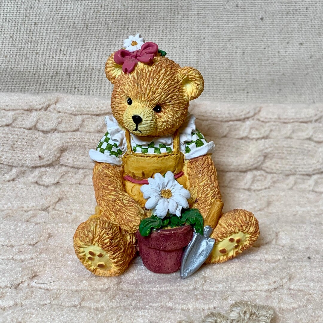 ぬいぐるみ vintage teddy bear with flower Vintage Teddy Bear Figurine: Bronson Collectible, Girl With Flower