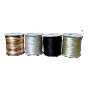 1mm Satin Cord, BugTail Cord, Jewelry Making Cord, Silky Nylon Cord, Choose Your Color, Sold by the 200 feet Spool - White Black Beige Fall