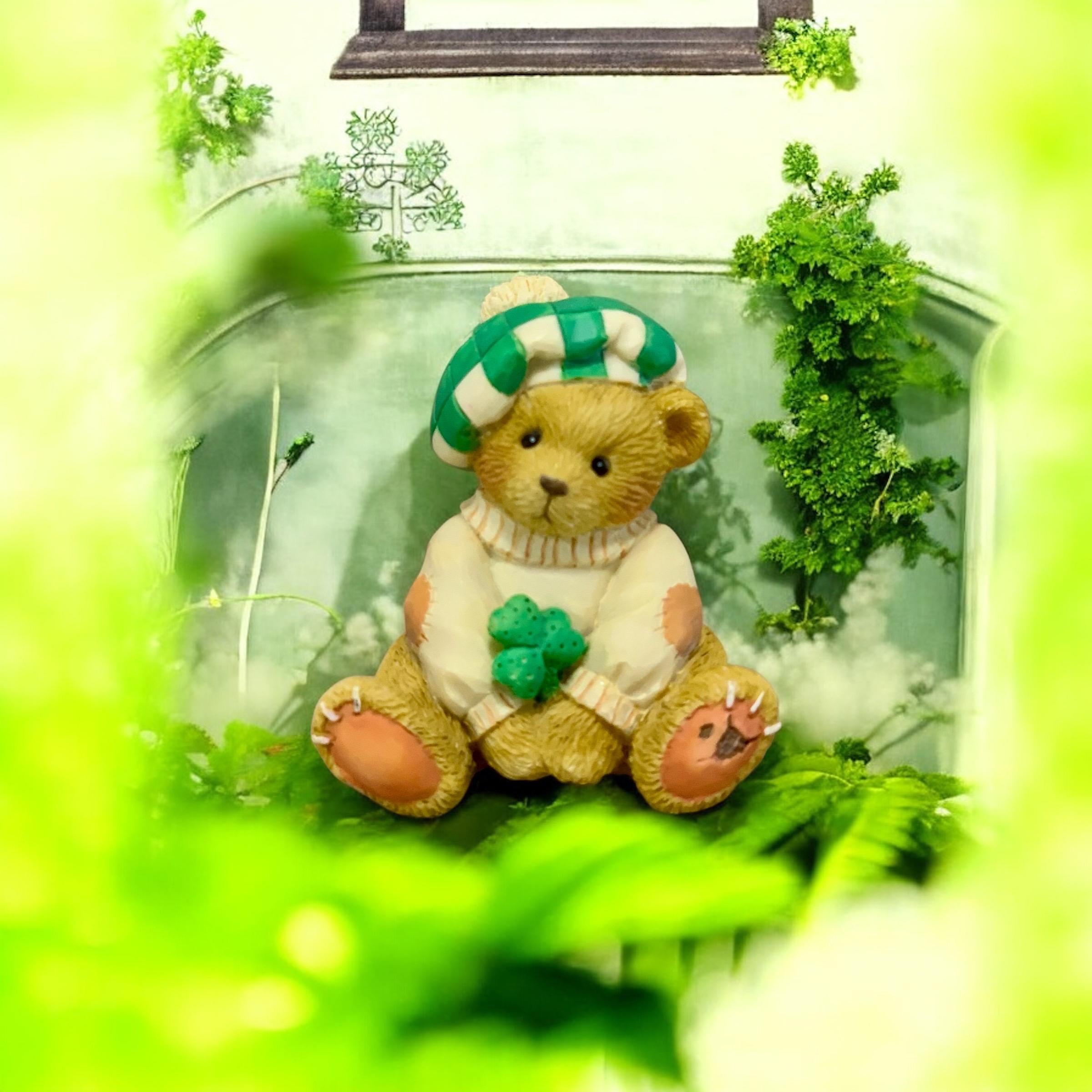 Cherished Teddies Sean Bear "Luck Found Me A Friend In You"| Enesco Collectible Bear Figurines Teddy Bears Vintage 1993 | St Patrick's Day