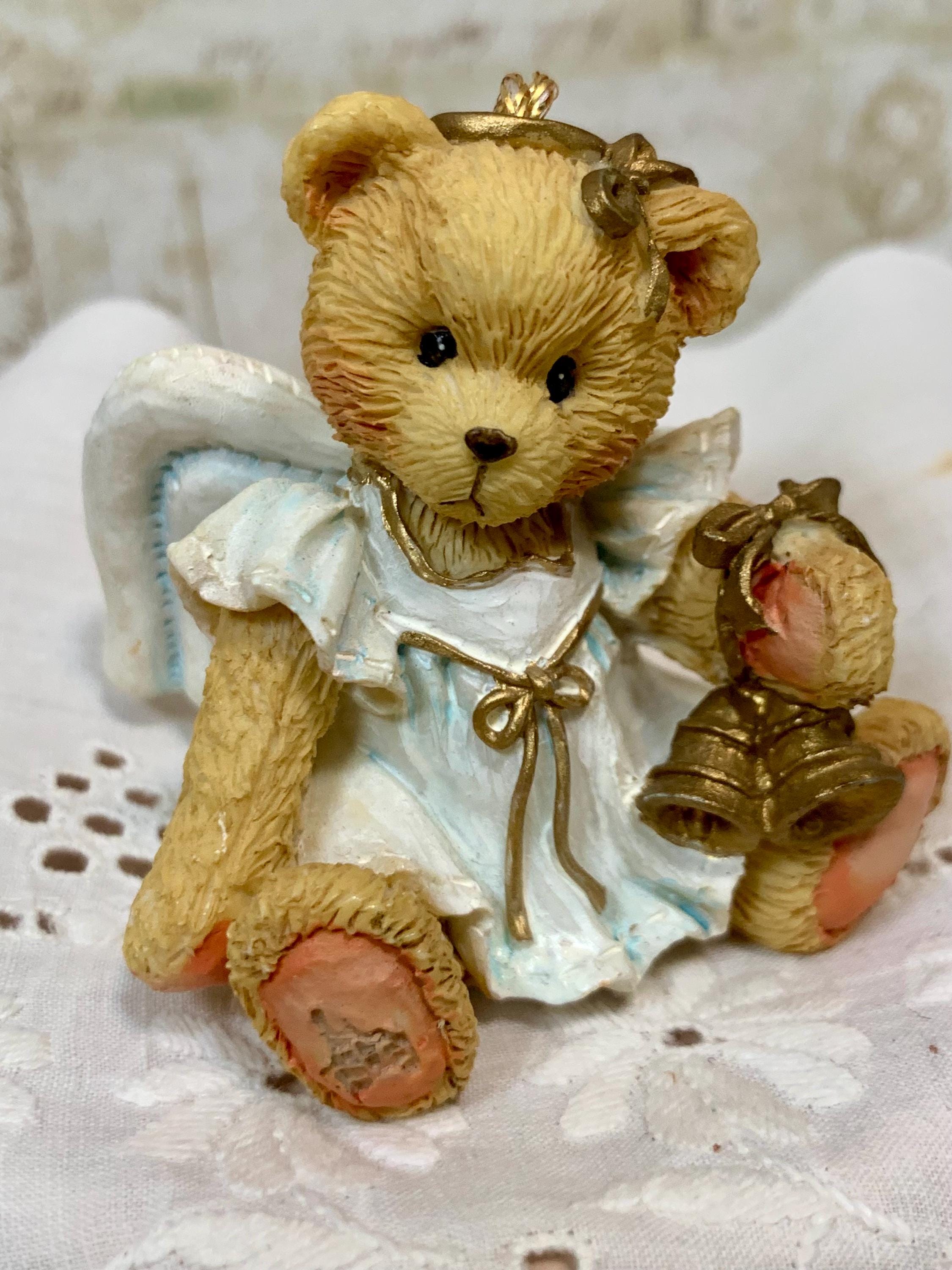 アンティーク　Cherished Teddies 3D 壁掛け飾り Vintage Cherished Teddies Enesco Figurine: Angel With Bells, 1993