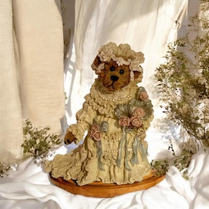 Rare Boyds Bears &quot;Bailey As the Bride&quot; Collectible Bearstone 1998 | Style 227712 | Retro Decor | Retired Resin Wedding Gift Collectible