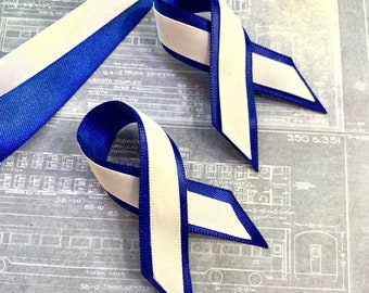 Je soutiens Israël Pin Support Bleu et Blanc Ruban de sensibilisation Pin Solidarité juive Achetez-en 1, obtenez-en 1 gratuit