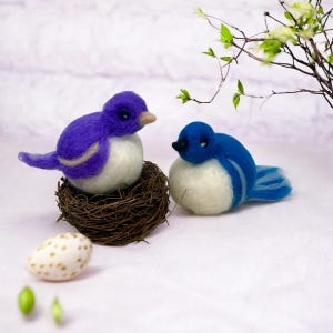 Handmade Felted Bird | Mini Wool Bird Figurine | Needle Felted Animal | Easter Basket Filler | Spring Cottagecore Home Décor