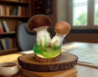 Needle Felted Wool Mushrooms – Handmade Woodland Cottagecore Decor