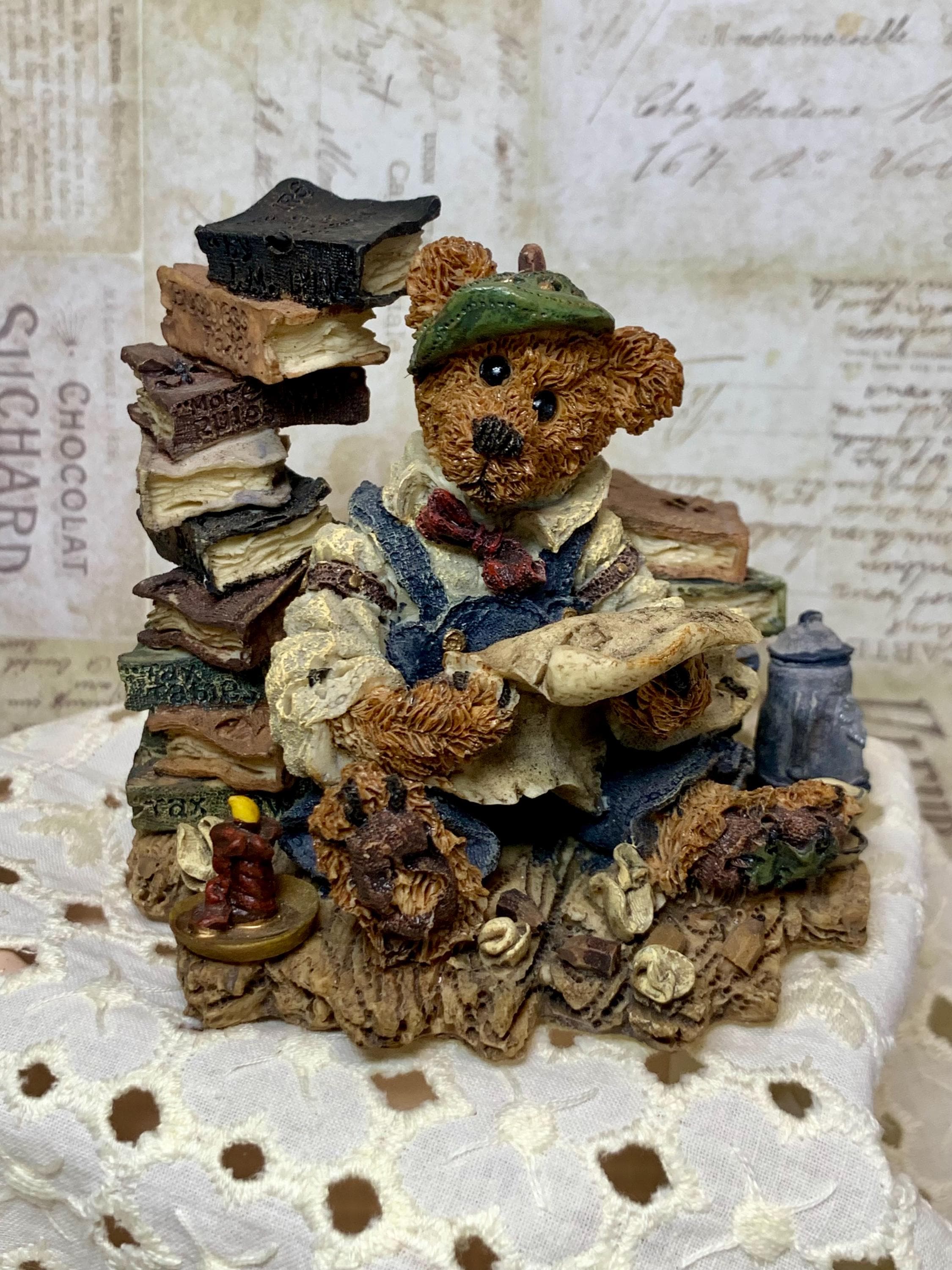 Vintage Boyds Bears “otis Tax Time” Resin Figurine: Retired Office