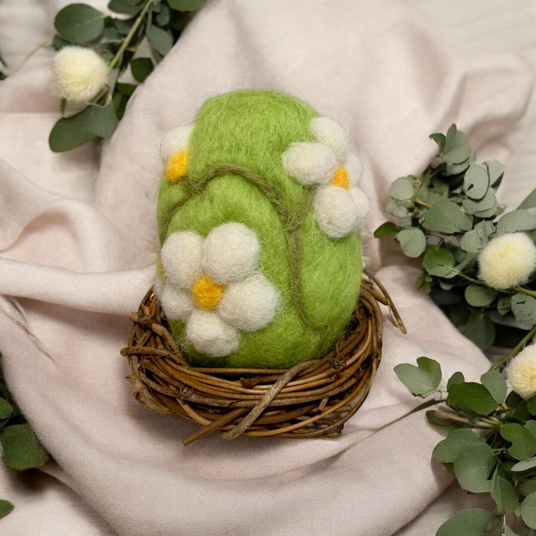 Handmade Wool Felt Easter Egg – Needle Felted Spring Decor, Cottagecore ...