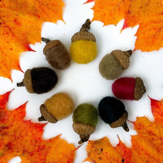 Lot De 30 Glands Artificiels En Mousse - Déco Automne Et Thanksgiving - Couleurs Marron Clair Et Foncé - Réalistes