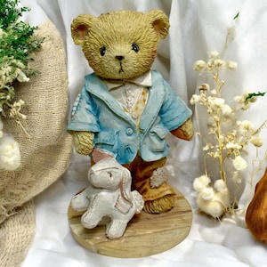 Cherished Teddies &quot;Jeremy-Friends Like You Are Precious&quot; Bear | Enesco Collectible Teddy Bears Vintage 1991 | Cute Figurines Bear and Bunny