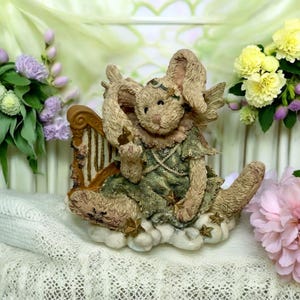 Rare Boyds Bears "Celeste-The Angel Rabbit" Vintage Figurine 1994 | Style 2230| Easter Spring Decor Cute Bunny Rabbit with Stars