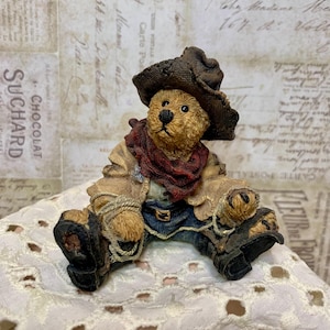 Boyds Bears &quot;Hop-A-Long The Deputy&quot; Collectible Bearstone Vintage 1994| Style 2247| Americana Decor | Retired Resin Western Theme Cowboy