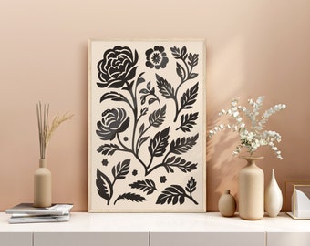Abstract Floral Poster Print, Interior Wall Decoration, Wall Art, Boho style