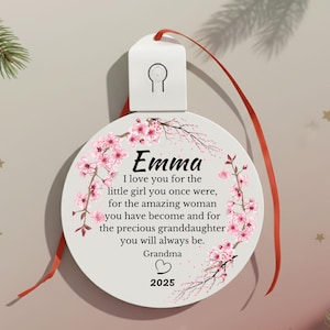 Light Up Granddaughter Christmas Ornament -Granddaughter Gift from Grandma-Personalized Granddaughter Ornament from Grandma- LED Ornament