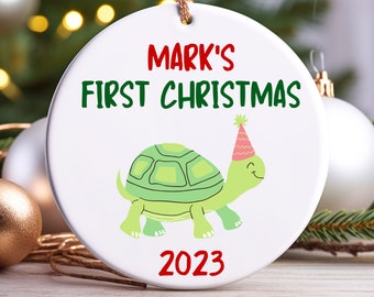 Baby Boy Ornament, Babies First Christmas Ornament, First Christmas Ornament, Custom Ornament, Baby Keepsake, New Baby Name Ornament