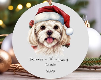 Personalized Dog Memorial Ornament -  Pet Memorial Ornament - Loss of Dog Sympathy Gift - Dog Memorial Gift - Custom Dog Christmas Ornament