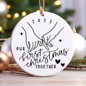 Couples First Christmas Ornament, Personalized Our First Christmas Together 2023, Christmas Gift Keepsake, First Christmas Married Ornament