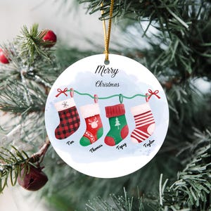 Personalized Family of Four Ornament, Christmas Family Ornament, Family Keepsake, Customizable Family Gift Ornament, Memorial Ornaments
