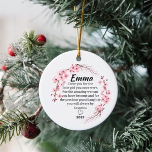 Personalized Granddaughter Christmas Ornament: Handmade Keepsake Gift from Grandma