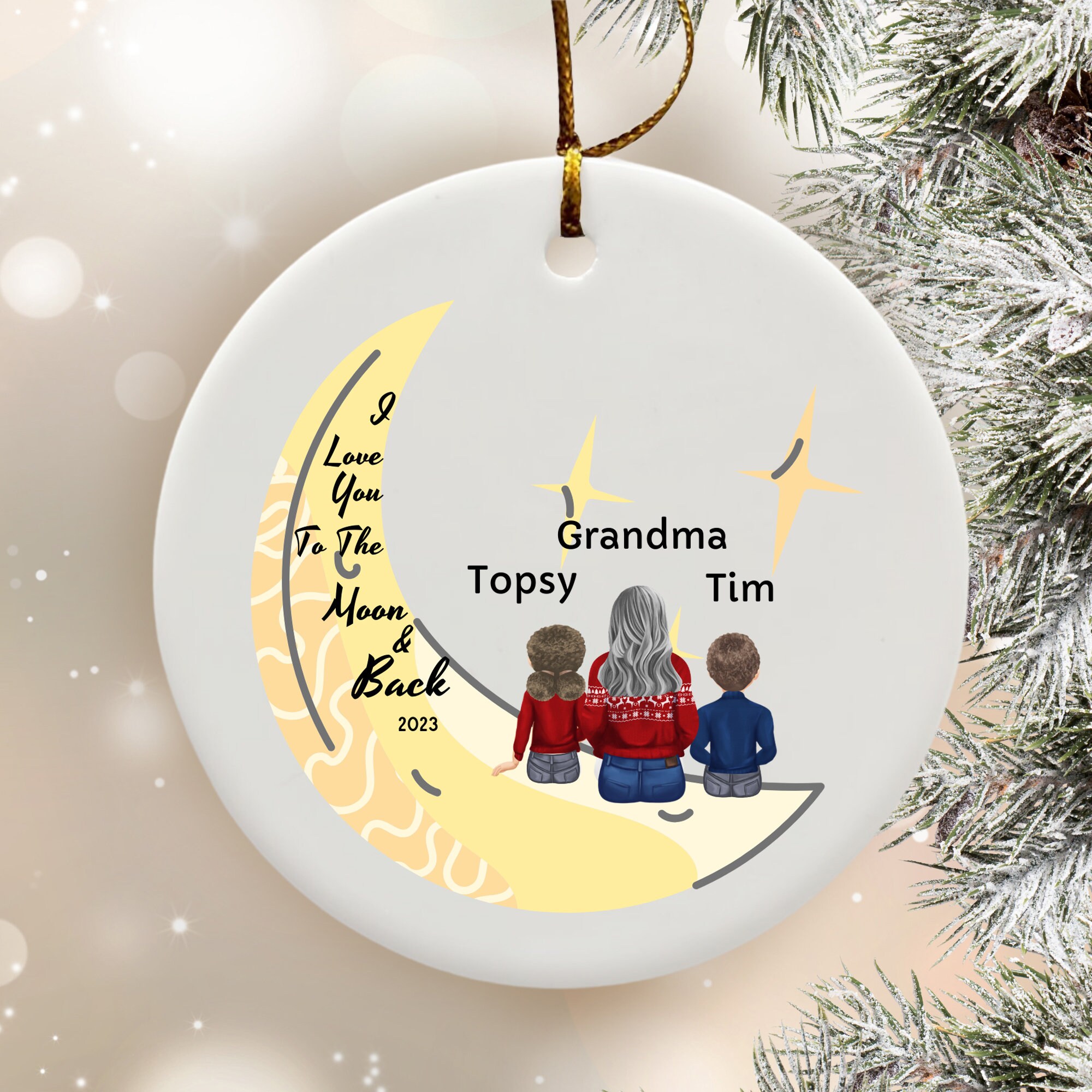 Personalized Grandma and Grandchild Ornament, Personalized Great Grandma Ornament 2023, Great