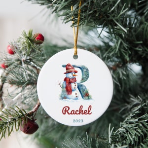 Personalized Initial Christmas Ornament: Handmade Ceramic Family Gift