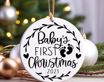 Baby's First Christmas Ornament 2023, Personalized Baby's Keepsake Ornament, New Baby Gift, Baby Gift Ornament, 2023 Custom Baby Ornament