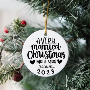 Custom Married Christmas Ornament, Personalized First Christmas Married Ornament, First Christmas Married Ornament, Just Married Ornament