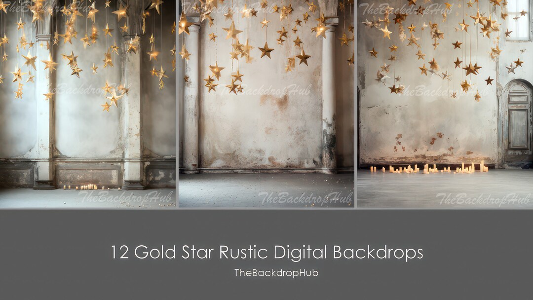 12 Gold Star Rustic Room Backdrops - Etsy