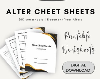 DID Alter Cheat Sheets: Printable Therapy Workbook (Digital Download)