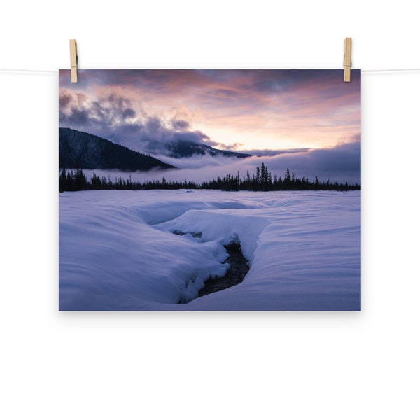 Winter White river | Cascade Mountains | Photo paper poster | Wall Art Decor | Unframed Prints | Landscape Photography | Multiple Sizes