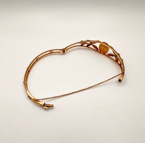 Bracelet vintage or 14k perles et camée, bijoux c… - image 7