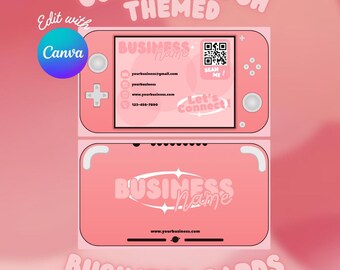 Coral Switch Business Card Template: Editable Canva Design (Digital Download)