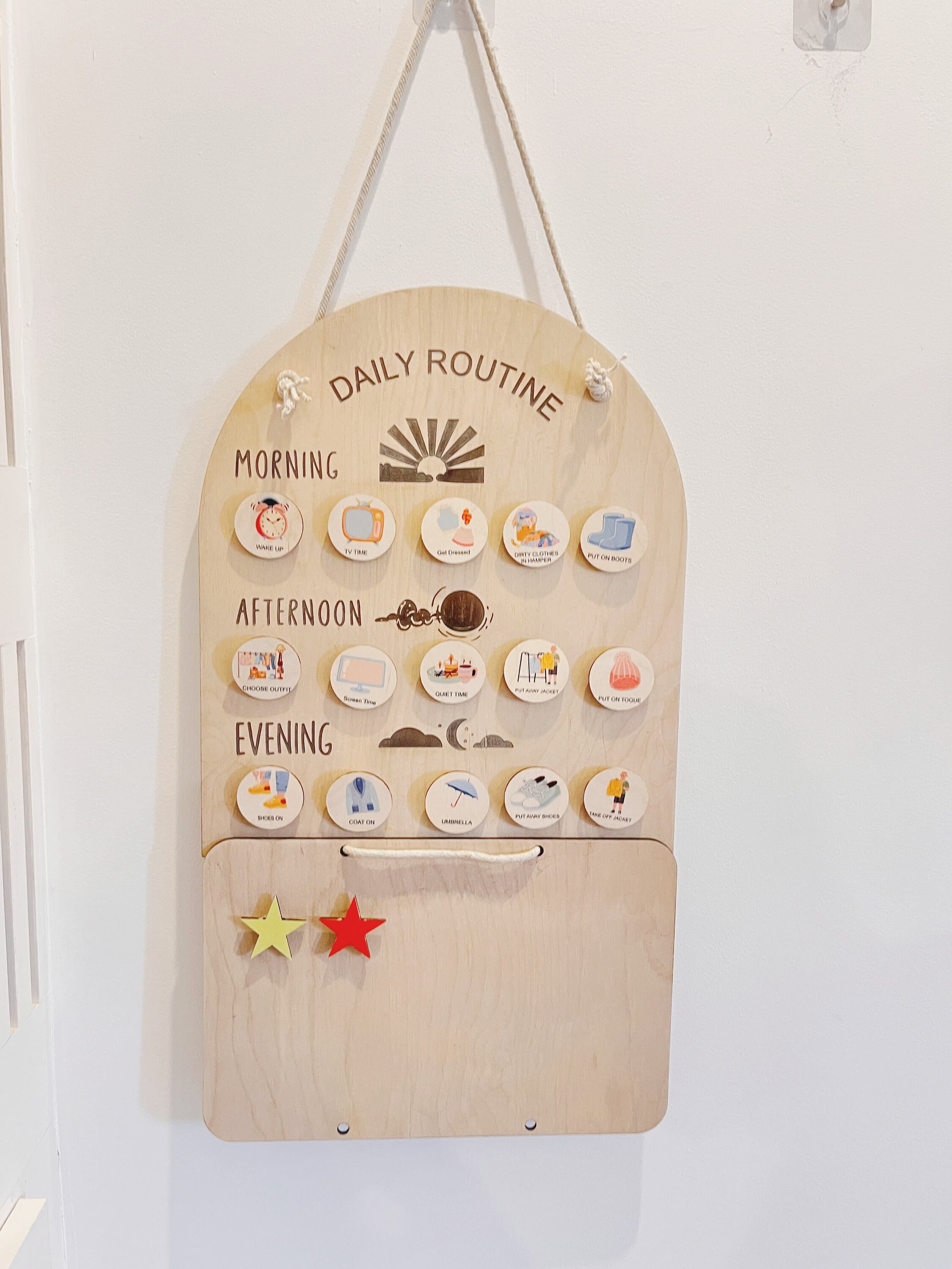 Daily Routine for Kids Wooden Daily Calendar With Reward Chart Daily Routine for Kids Wooden Daily Calendar With Reward Chart