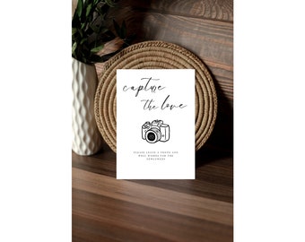 Wedding Photo Guestbook Station, Wedding Photo Guestbook Template, Wedding Sign Template, Instant Download Wedding Sign, Capture the Love