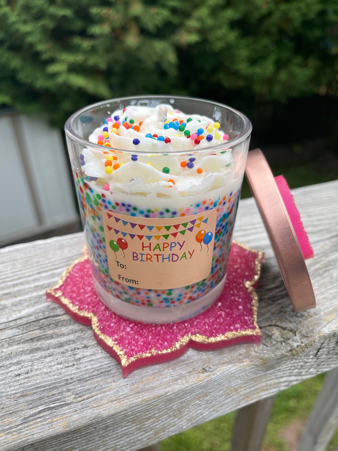 Personalized Happy Birthday Candle, Custom Birthday Candle Gift, Candle