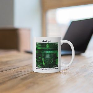 Seufzt in AI Weiße Keramik Kaffeetassen - Chat GPT meme - Ben Affleck Smoking Meme - Lustiges Geschenk - Wichteln - AI lustige Tasse - Büro Geschenk