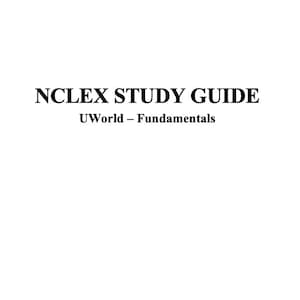 NCLEX Study Guide | UWorld Fundamentals
