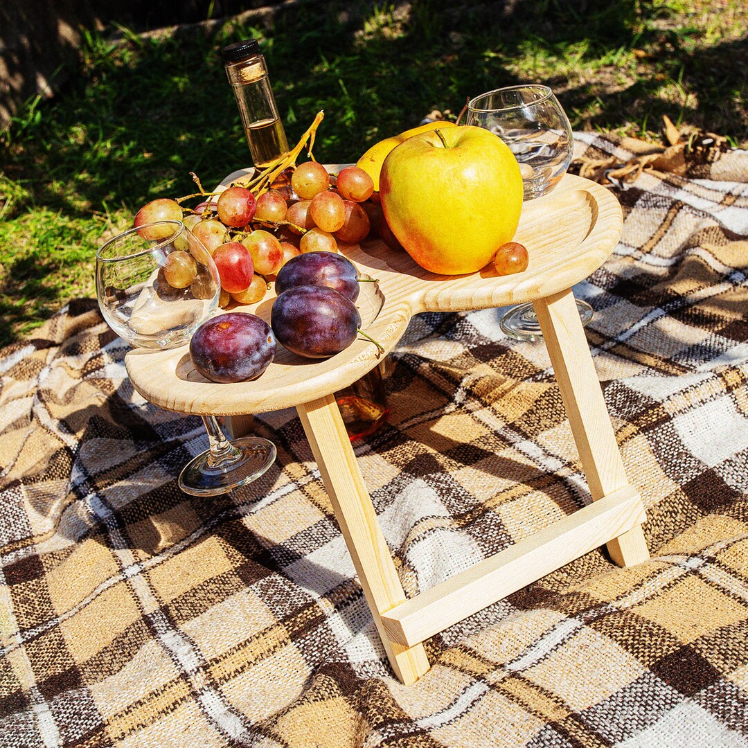 Patio Furniture Wine Tray Wine Table Picnic Table Wine Etsy