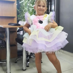 Fluffy Unicorn Dress: Girls Costume