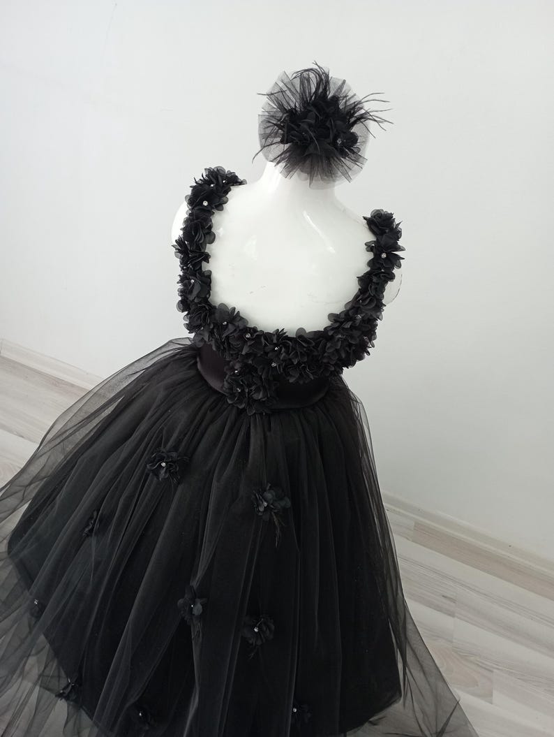 Long Sleeve Princess Dress - Black