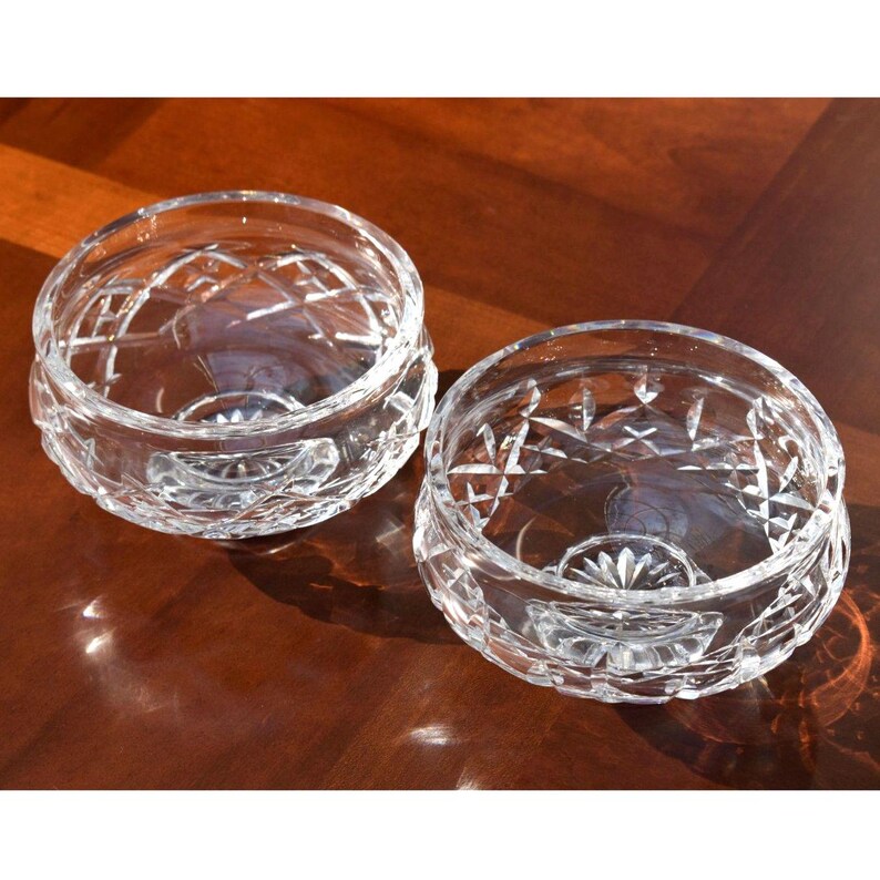 Pair of Waterford Crystal Bowls Carlow and Lismore Patterns 5" 画像 3