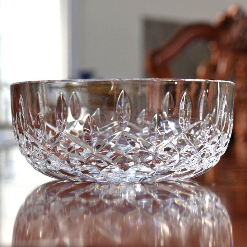 Waterford Discontinued Crystal Carlow Pattern Bowl Hand-Cut, 5" Diameter bild 3