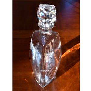 Baccarat Vosges Triangular Crystal Decanter  12&quot; Tall  Elegant French Barware