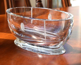 Vintage Baccarat Tranquility Oval Art Glass Crystal Bowl  Made in France