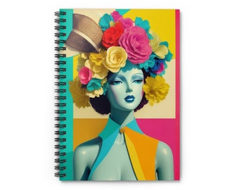 Colorful Vintage Collage Spiral Notebook | 59 sheets | Ruled Line