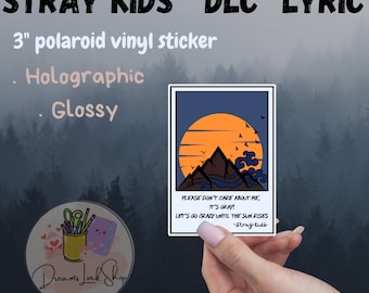Stray Kids' " DLC" (5 Stars album) lyric polaroid vinyl sticker