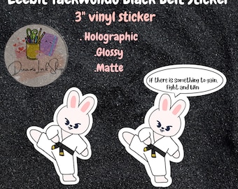 Leebit Taekwondo Black Belt Vinyl sticker + quote