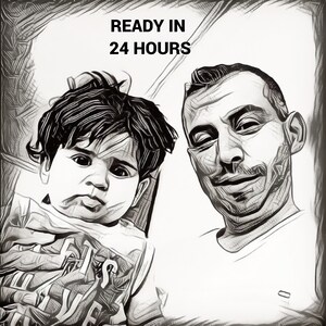 Custom Portrait Sketch From Photo - Custom Pencil Drawing - Digital Art File Only