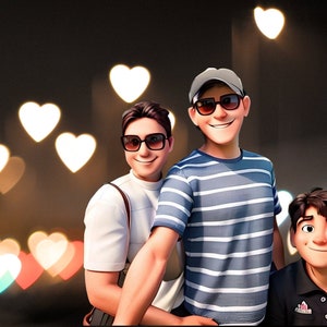 Disney Style Portrait from Photo, Disney custom couple portrait, Become a Disney Character, 3D portrait, Cartoon Portrait from Photo Gift