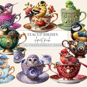 Clipart geais bleus, clipart pic, oiseau seins Png, gang d'oiseaux Png, animaux dans une tasse de thé, clipart jardin tea party, pinson des cliparts