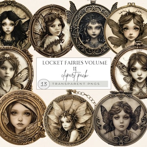 Gothic Feen Clipart, Fee In Medaillon Clipart, Realistische Feen, Feengarten Clipart Aquarell, Feen Mit Flügel Clipart, Fee Png