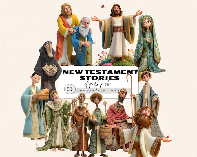 Bible Stories: Jesus & the 12 Disciples Clipart Set by Poppydreamz ...